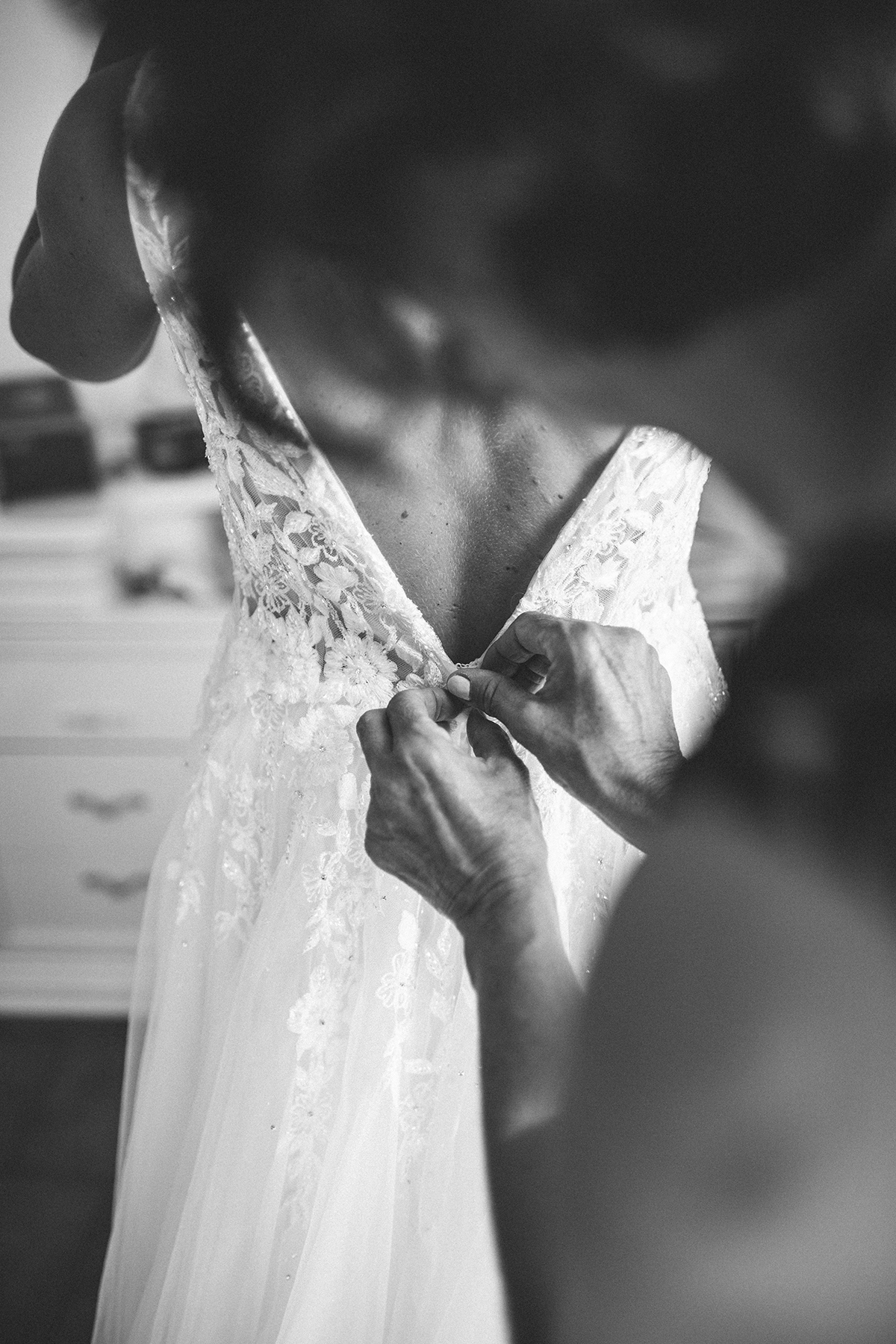 The bride's dress